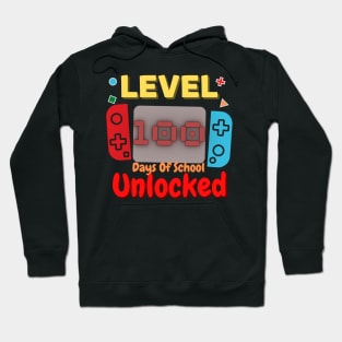 LEVEL 100 Days Of School Unlocked Gamer Video Hoodie